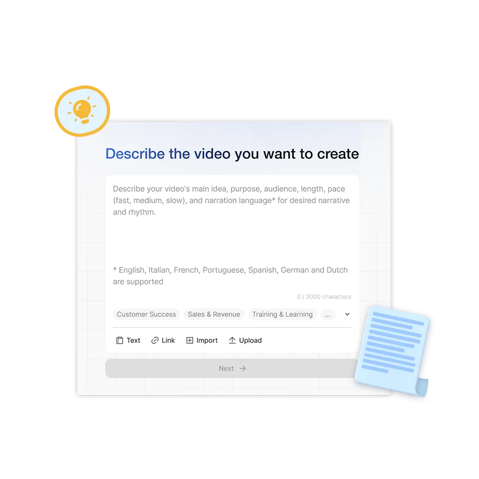 Start an AI avatar video project in Visla